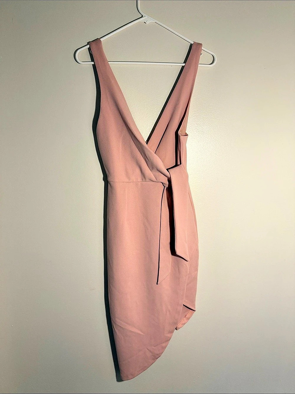 ASOS Here Comes the Sun Pink Wrap Midi Dress Size Small Like New
